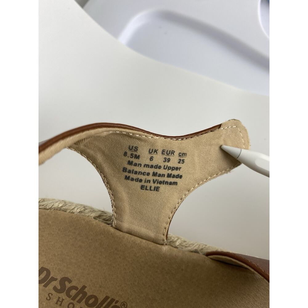 Dr. Scholl's Brown Espadrille Wedge Sandals Women's Size 8.5 Ankle Strap Comfort - Picture 8 of 10